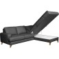 Canapé d'angle convertible en cuir italien de luxe 4/5 places avec coffre, FARELI, gris foncé, angle droit Canapé d'angle convertible en cuir italien de luxe 4/5 places avec coffre, FARELI, gris foncé, angle droit