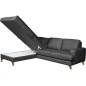 Canapé d'angle convertible en cuir italien de luxe 4/5 places avec coffre, FARELI, gris foncé, angle gauche