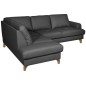 Canapé d'angle convertible en cuir italien de luxe 4/5 places avec coffre, FARELI, gris foncé, angle gauche