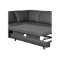 Canapé d'angle convertible en cuir italien de luxe 4/5 places avec coffre, FARELI, gris foncé, angle gauche