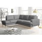 Canapé d'angle convertible en cuir italien de luxe 4/5 places avec coffre, FARELI, gris clair, angle gauche Canapé d'angle convertible en cuir italien de luxe 4/5 places avec coffre, FARELI, gris clair, angle gauche