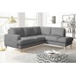 Canapé d'angle convertible en cuir italien de luxe 4/5 places avec coffre, FARELI, gris clair, angle droit Canapé d'angle convertible en cuir italien de luxe 4/5 places avec coffre, FARELI, gris clair, angle droit