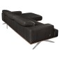 Canapé d'angle en 100% tout cuir épais de luxe italien 5/6 places PORTO, noir, angle droit Canapé d'angle en 100% tout cuir épais de luxe italien 5/6 places PORTO, noir, angle droit