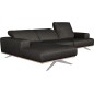 - Canapé d'angle en 100% tout cuir épais de luxe italien 5/6 places PORTO, noir, angle gauche - Canapé d'angle en 100% tout cuir épais de luxe italien 5/6 places PORTO, noir, angle gauche