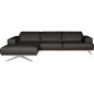 - Canapé d'angle en 100% tout cuir épais de luxe italien 5/6 places PORTO, noir, angle gauche - Canapé d'angle en 100% tout cuir épais de luxe italien 5/6 places PORTO, noir, angle gauche
