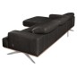 - Canapé d'angle en 100% tout cuir épais de luxe italien 5/6 places PORTO, noir, angle gauche - Canapé d'angle en 100% tout cuir épais de luxe italien 5/6 places PORTO, noir, angle gauche