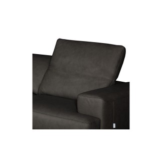 - Canapé d'angle en 100% tout cuir épais de luxe italien 5/6 places PORTO, noir, angle gauche