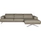Canapé d'angle en 100% tout cuir épais de luxe italien 5/6 places PORTO, gris, angle droit Canapé d'angle en 100% tout cuir épais de luxe italien 5/6 places PORTO, gris, angle droit
