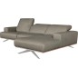 Canapé d'angle en 100% tout cuir épais de luxe italien 5/6 places PORTO, gris, angle droit Canapé d'angle en 100% tout cuir épais de luxe italien 5/6 places PORTO, gris, angle droit