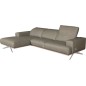 Canapé d'angle en 100% tout cuir épais de luxe italien 5/6 places PORTO, gris, angle gauche Canapé d'angle en 100% tout cuir épais de luxe italien 5/6 places PORTO, gris, angle gauche