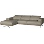 Canapé d'angle en 100% tout cuir épais de luxe italien 5/6 places PORTO, gris, angle gauche Canapé d'angle en 100% tout cuir épais de luxe italien 5/6 places PORTO, gris, angle gauche