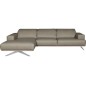 Canapé d'angle en 100% tout cuir épais de luxe italien 5/6 places PORTO, gris, angle gauche Canapé d'angle en 100% tout cuir épais de luxe italien 5/6 places PORTO, gris, angle gauche