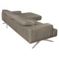 Canapé d'angle en 100% tout cuir épais de luxe italien 5/6 places PORTO, gris, angle gauche Canapé d'angle en 100% tout cuir épais de luxe italien 5/6 places PORTO, gris, angle gauche