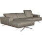 Canapé d'angle en 100% tout cuir épais de luxe italien 5/6 places PORTO, gris, angle gauche Canapé d'angle en 100% tout cuir épais de luxe italien 5/6 places PORTO, gris, angle gauche