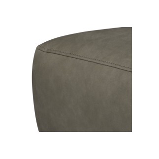 Pouf PORTO en tout cuir italien haut de gamme vachette, coloris gris