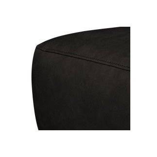 Pouf PORTO en tout cuir italien haut de gamme vachette, coloris noir