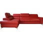 - Canapé d'angle convertible en cuir italien de luxe 5/6 places avec coffre, MONZA, rouge foncé, angle gauche - Canapé d'angle convertible en cuir italien de luxe 5/6 places avec coffre, MONZA, rouge foncé, angle gauche