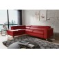 - Canapé d'angle convertible en cuir italien de luxe 5/6 places avec coffre, MONZA, rouge foncé, angle gauche - Canapé d'angle convertible en cuir italien de luxe 5/6 places avec coffre, MONZA, rouge foncé, angle gauche