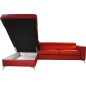 - Canapé d'angle convertible en cuir italien de luxe 5/6 places avec coffre, MONZA, rouge foncé, angle gauche - Canapé d'angle convertible en cuir italien de luxe 5/6 places avec coffre, MONZA, rouge foncé, angle gauche
