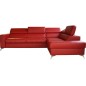 Canapé d'angle convertible en cuir italien de luxe 5/6 places avec coffre, MONZA, rouge foncé, angle droit Canapé d'angle convertible en cuir italien de luxe 5/6 places avec coffre, MONZA, rouge foncé, angle droit