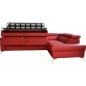 Canapé d'angle convertible en cuir italien de luxe 5/6 places avec coffre, MONZA, rouge foncé, angle droit Canapé d'angle convertible en cuir italien de luxe 5/6 places avec coffre, MONZA, rouge foncé, angle droit