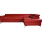 Canapé d'angle convertible en cuir italien de luxe 5/6 places avec coffre, MONZA, rouge foncé, angle droit Canapé d'angle convertible en cuir italien de luxe 5/6 places avec coffre, MONZA, rouge foncé, angle droit