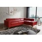 Canapé d'angle convertible en cuir italien de luxe 5/6 places avec coffre, MONZA, rouge foncé, angle droit Canapé d'angle convertible en cuir italien de luxe 5/6 places avec coffre, MONZA, rouge foncé, angle droit