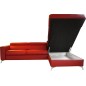 Canapé d'angle convertible en cuir italien de luxe 5/6 places avec coffre, MONZA, rouge foncé, angle droit Canapé d'angle convertible en cuir italien de luxe 5/6 places avec coffre, MONZA, rouge foncé, angle droit