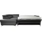 Canapé d'angle convertible en cuir italien de luxe 5/6 places avec coffre, MONZA, gris foncé, angle gauche Canapé d'angle convertible en cuir italien de luxe 5/6 places avec coffre, MONZA, gris foncé, angle gauche