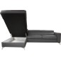 Canapé d'angle convertible en cuir italien de luxe 5/6 places avec coffre, MONZA, gris foncé, angle gauche Canapé d'angle convertible en cuir italien de luxe 5/6 places avec coffre, MONZA, gris foncé, angle gauche