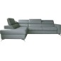 Canapé d'angle convertible en cuir italien de luxe 5/6 places avec coffre, MONZA, gris clair, angle gauche Canapé d'angle convertible en cuir italien de luxe 5/6 places avec coffre, MONZA, gris clair, angle gauche