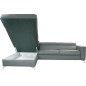 Canapé d'angle convertible en cuir italien de luxe 5/6 places avec coffre, MONZA, gris clair, angle gauche Canapé d'angle convertible en cuir italien de luxe 5/6 places avec coffre, MONZA, gris clair, angle gauche