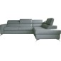 Canapé d'angle convertible en cuir italien de luxe 5/6 places avec coffre, MONZA, gris clair, angle droit Canapé d'angle convertible en cuir italien de luxe 5/6 places avec coffre, MONZA, gris clair, angle droit