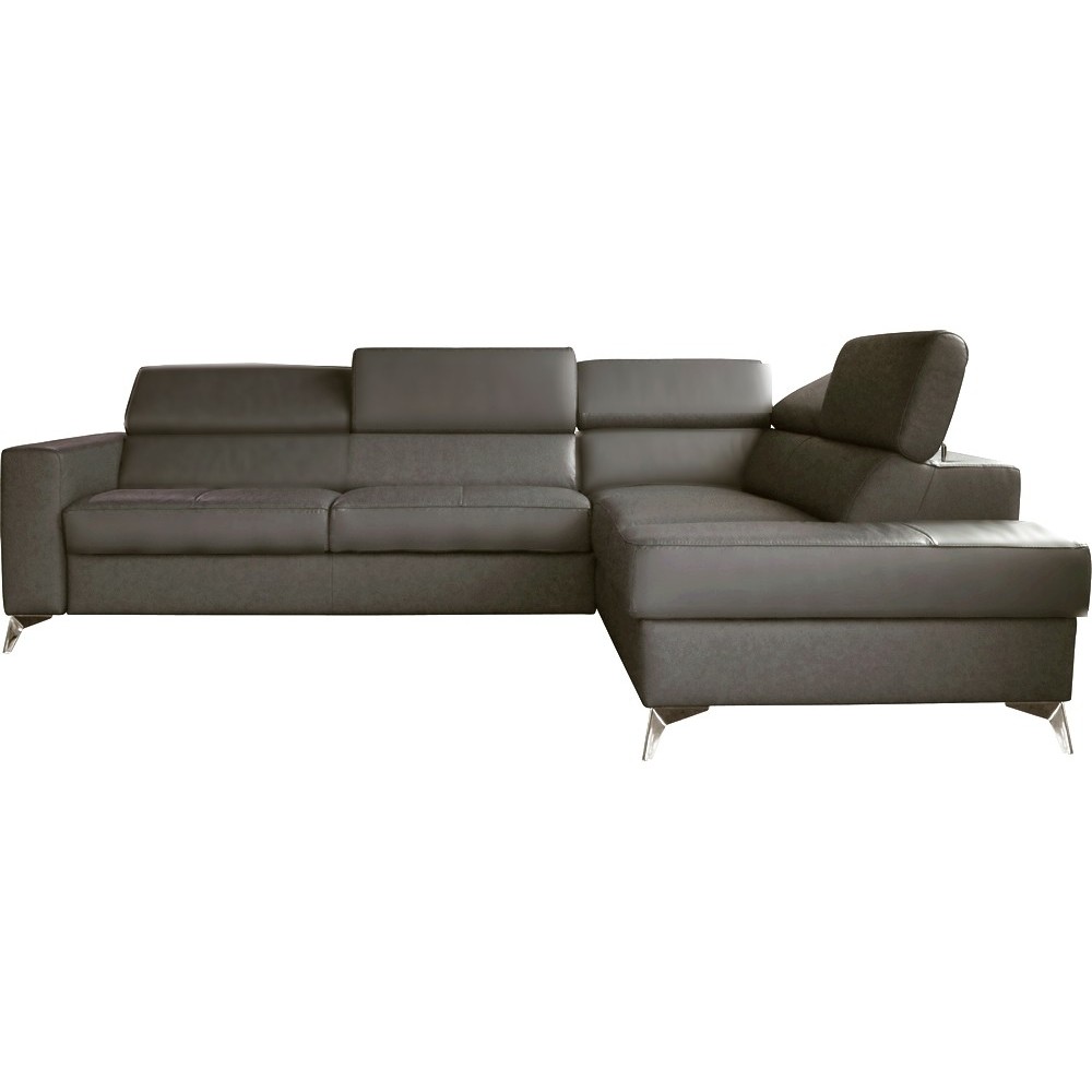 Canapé d'angle convertible en cuir italien de luxe 5/6 places avec coffre, MONZA, taupe, angle droit Canapé d'angle convertible en cuir italien de luxe 5/6 places avec coffre, MONZA, taupe, angle droit