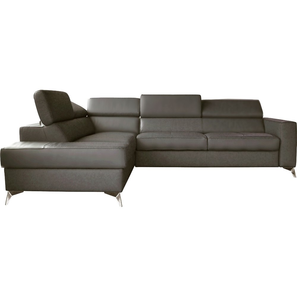 Canapé d'angle convertible en cuir italien de luxe 5/6 places avec coffre, MONZA, taupe, angle gauche Canapé d'angle convertible en cuir italien de luxe 5/6 places avec coffre, MONZA, taupe, angle gauche