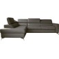 Canapé d'angle convertible en cuir italien de luxe 5/6 places avec coffre, MONZA, taupe, angle gauche Canapé d'angle convertible en cuir italien de luxe 5/6 places avec coffre, MONZA, taupe, angle gauche