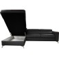 Canapé d'angle convertible en cuir italien de luxe 5/6 places avec coffre, MONZA, noir, angle gauche Canapé d'angle convertible en cuir italien de luxe 5/6 places avec coffre, MONZA, noir, angle gauche