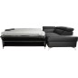 Canapé d'angle convertible en cuir italien de luxe 5/6 places avec coffre, MONZA, noir, angle droit Canapé d'angle convertible en cuir italien de luxe 5/6 places avec coffre, MONZA, noir, angle droit