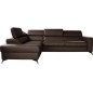 - Canapé d'angle convertible en cuir italien de luxe 5/6 places avec coffre, MONZA, chocolat, angle gauche - Canapé d'angle convertible en cuir italien de luxe 5/6 places avec coffre, MONZA, chocolat, angle gauche