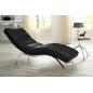 Chaise longue réglable multipositions, en cuir de luxe italien, SWEET, noir Chaise longue réglable multipositions, en cuir de luxe italien, SWEET, noir