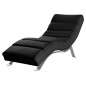 Chaise longue réglable multipositions, en cuir de luxe italien, SWEET, noir Chaise longue réglable multipositions, en cuir de luxe italien, SWEET, noir