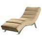 Chaise longue réglable multipositions, en cuir de luxe italien, SWEET, beige