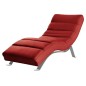 Chaise longue réglable multipositions, en cuir de luxe italien, SWEET, rouge