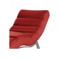 Chaise longue réglable multipositions, en cuir de luxe italien, SWEET, rouge