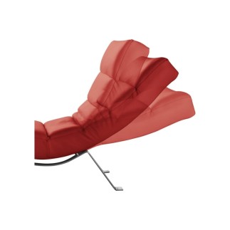 Chaise longue réglable multipositions, en cuir de luxe italien, SWEET, rouge