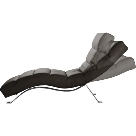 Chaise longue réglable multipositions, en cuir de luxe italien, SWEET, chocolat