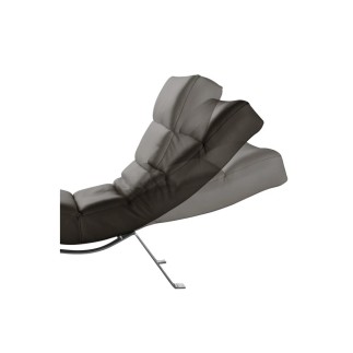 Chaise longue réglable multipositions, en cuir de luxe italien, SWEET, chocolat