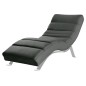 Chaise longue réglable multipositions, en cuir de luxe italien, SWEET, gris foncé Chaise longue réglable multipositions, en cuir de luxe italien, SWEET, gris foncé
