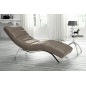 Chaise longue réglable multipositions, en cuir de luxe italien, SWEET, taupe