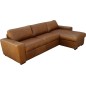 Canapé d'angle en 100% tout cuir italien de luxe 5 places convertible et coffre, marron, angle droit, CLINTON Canapé d'angle en 100% tout cuir italien de luxe 5 places convertible et coffre, marron, angle droit, CLINTON